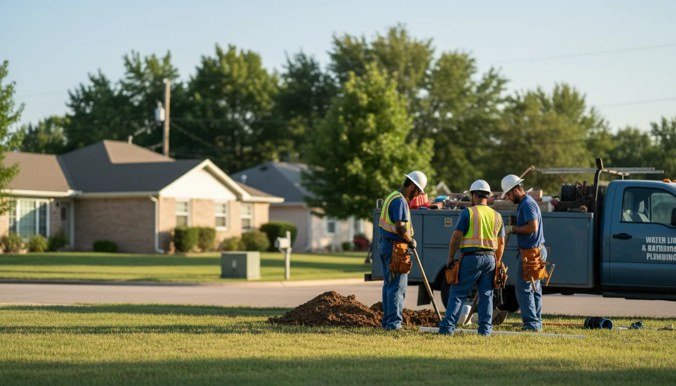 Residential water line and bathroom plumbing service in Montgomery, IN